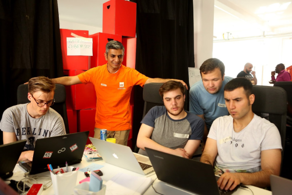 The Iran team work on their idea